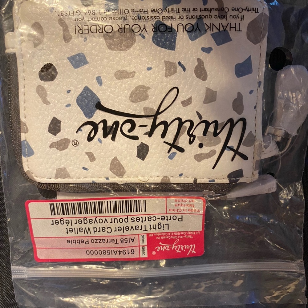 Thirty-One White and Blue Card Holder